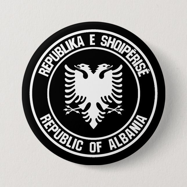 Albania Round Emblem Button (Front)