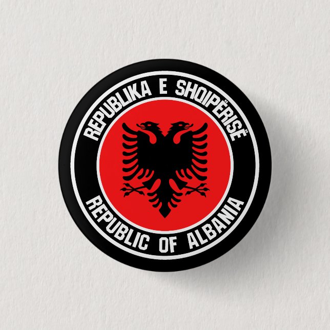 Albania Round Emblem Button (Front)