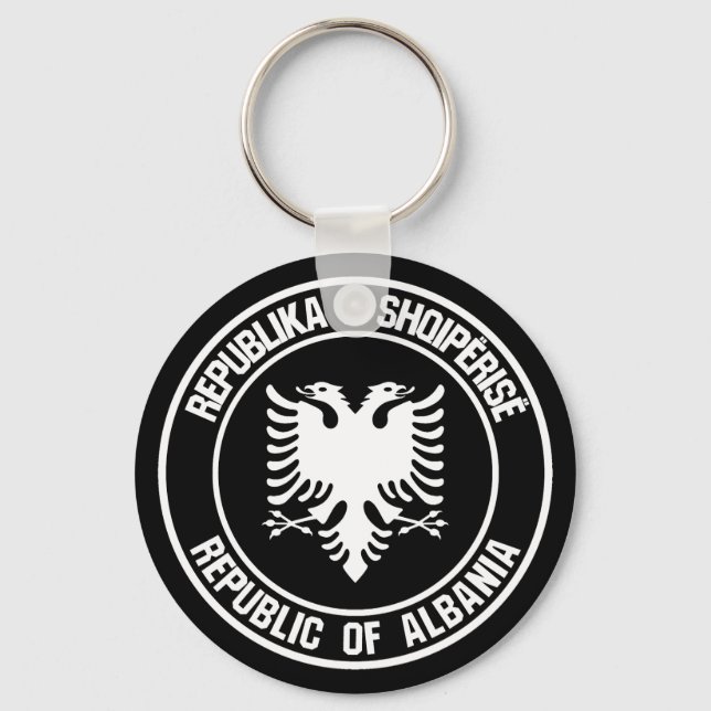 Albania Round Emblem Keychain (Front)