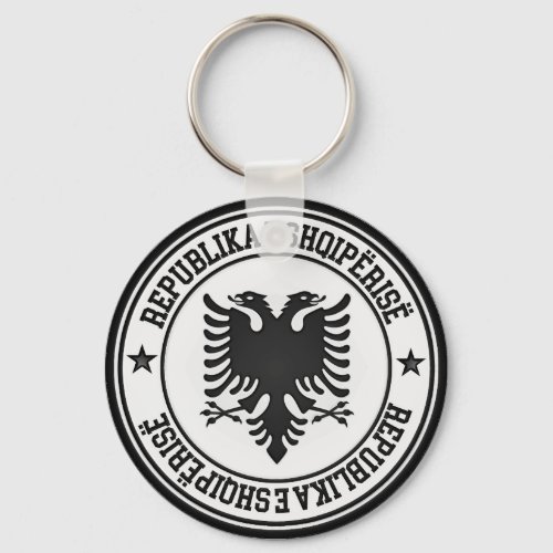 Albania Round Emblem Keychain