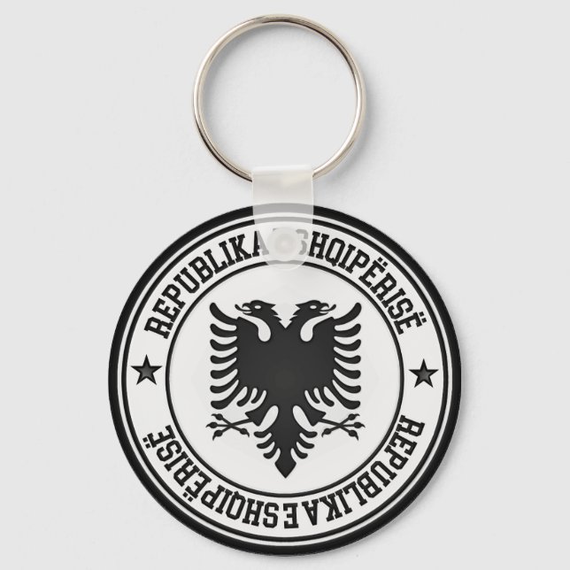 Albania Round Emblem Keychain (Front)