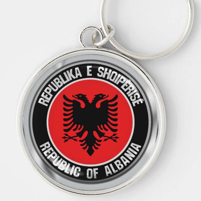 Albania Round Emblem Keychain (Front)