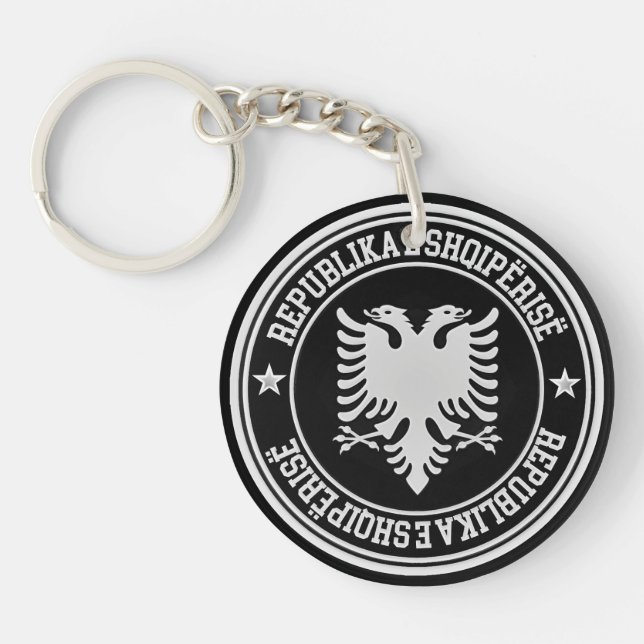 Albania Round Emblem Keychain (Front)