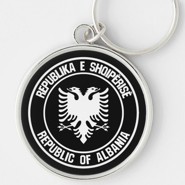 Albania Round Emblem Keychain (Front)
