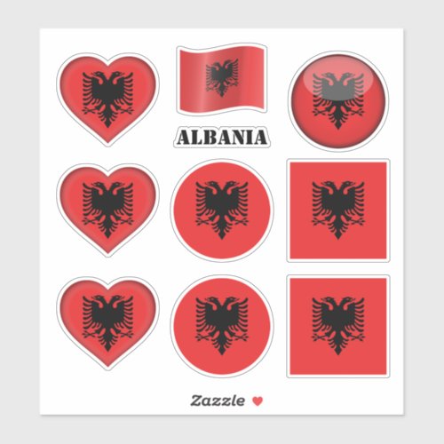 Albania stickers  Albanian Flag Heart sports