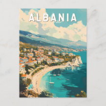 Albania Travel Art Vintage