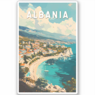 Albania Travel Art Vintage Sticker