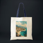 Albania Travel Art Vintage Tote Bag<br><div class="desc">Albania vector artwork design. Albania,  on Southeastern Europe’s Balkan Peninsula,  is a small country with Adriatic and Ionian coastlines and an interior crossed by the Albanian Alps.</div>
