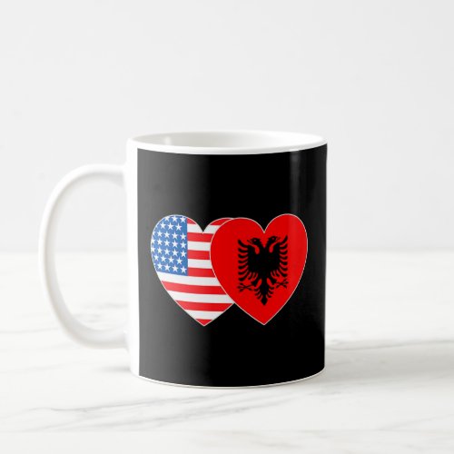Albania USA Flag Twin Heart for Albanian American Coffee Mug