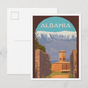 Albania Vintage Art Travel Postcard