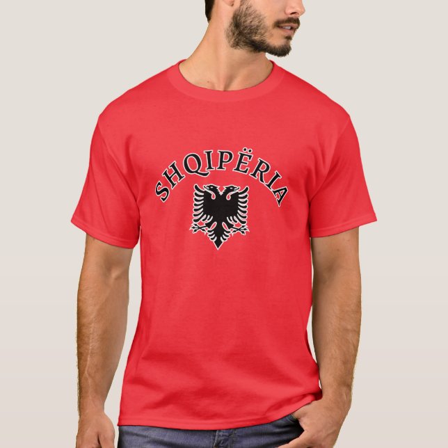 Albania with eagle - Shqiperia dhe shqiponja T-Shirt (Front)