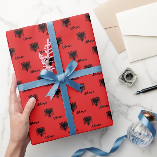 Albania Wrapping Paper, Albanian Flag patriotic Paper (Gifting)