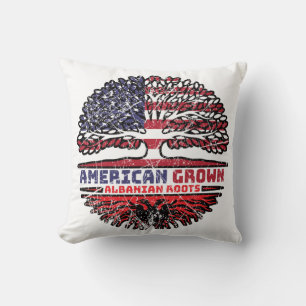 Albanian Albania US American USA United States Throw Pillow