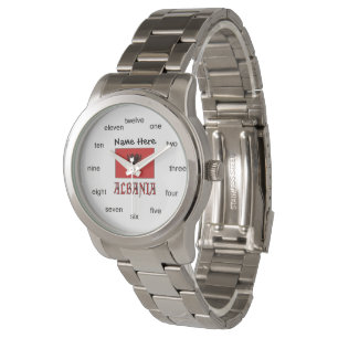 Albanian Albanian Flag Personalized Watch