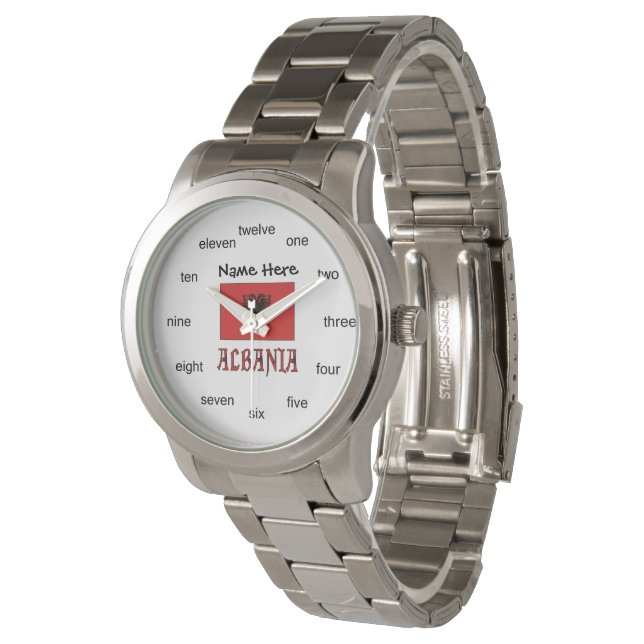 Albanian Albanian Flag Personalized  Watch (Angled)
