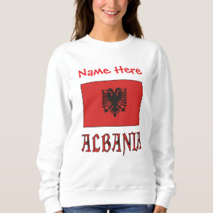 Albanian Albanian Flag Red Personalized Women's  Sweatshirt
