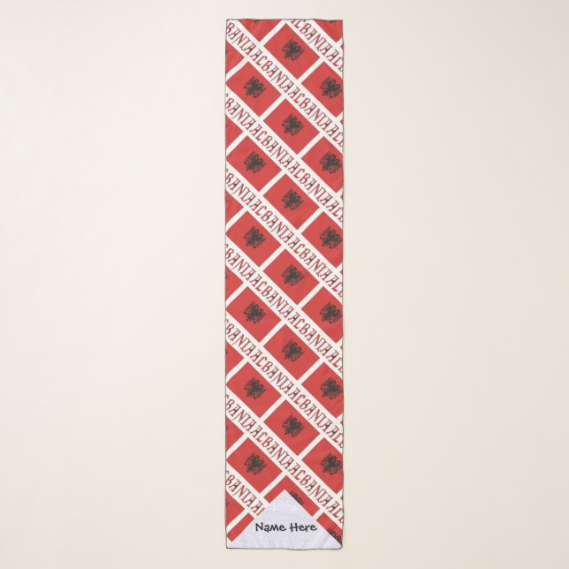 Albanian Albanian Flag Tiled Personalized  Scarf (Front)