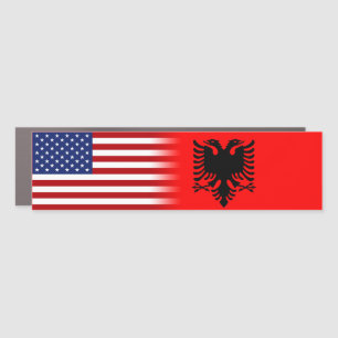 Albanian-American Albania Flag US Flag Bumper Car Magnet