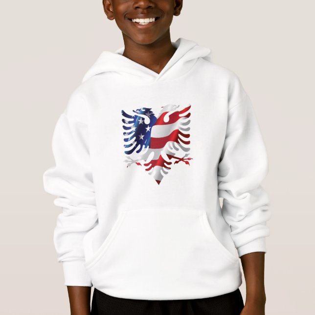 Albanian American Eagle Hoodie (Front)