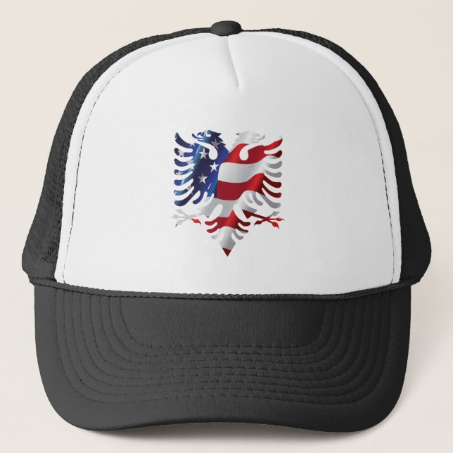 Albanian American Eagle Trucker Hat (Front)