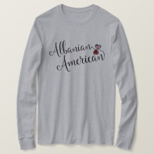 Albanian American Entwinted Hearts T-Shirt