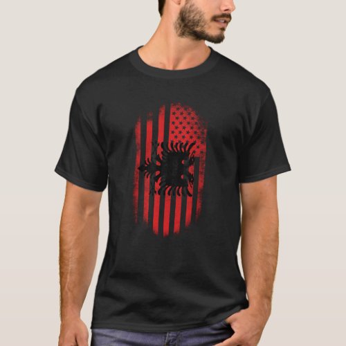 Albanian American Flag   Albania and USA Design T_Shirt