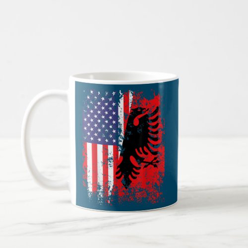 Albanian American Flag Patriotic USA Albania Flag Coffee Mug