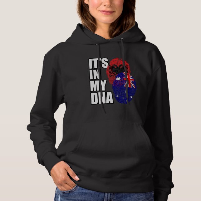 Albanian And Australian Mix DNA Flag Heritage Hoodie (Front)
