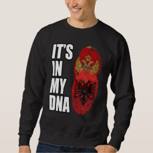 Albanian And Montenegrin Mix DNA Heritage Flag Sweatshirt