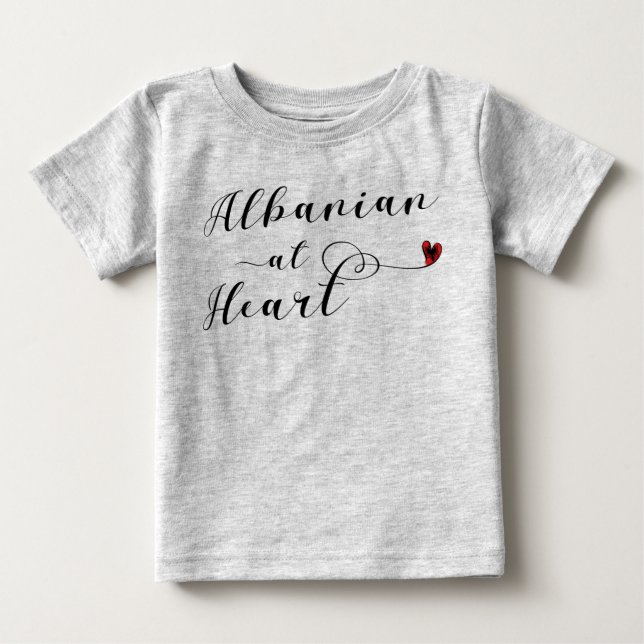 Albanian At Heart Tee Shirt, Albania (Front)