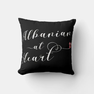 Albanian At Heart Throw Cushion, Albania Pillow