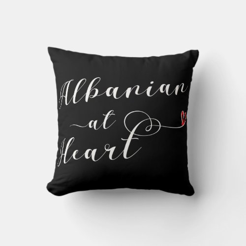 Albanian At Heart Throw Cushion Albania Throw Pillow