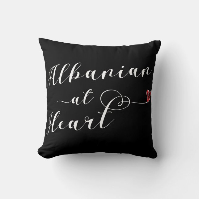 Albanian At Heart Throw Cushion, Albania Throw Pillow (Front)