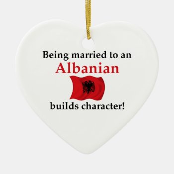Albanian Builds Character Ceramic Ornament by worldshop at Zazzle