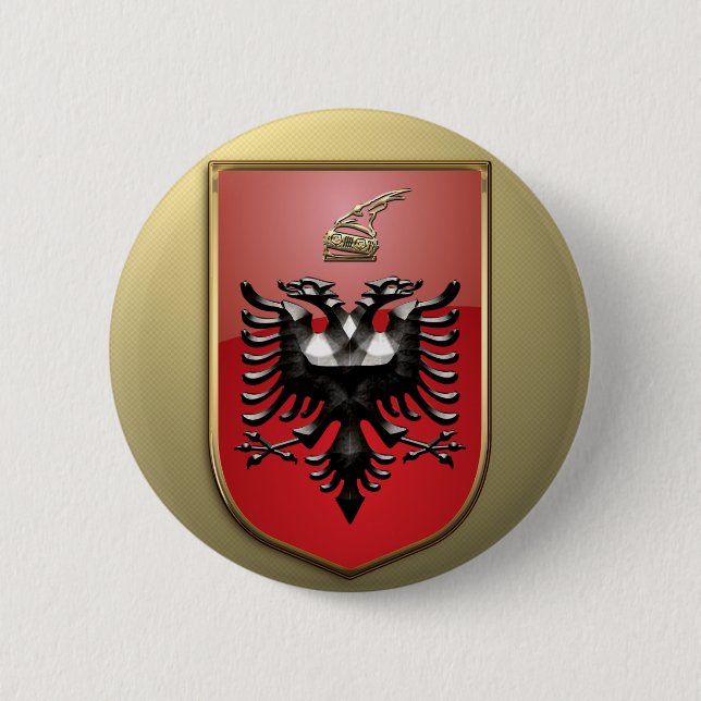 Albanian Coat of arms Button (Front)
