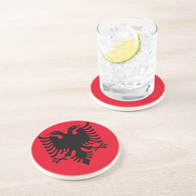 Albanian Coat of arms Drink Coaster (Side)