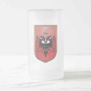 Albanian Coat Of Arms Frosted Glass Beer Mug by Pir1900 at Zazzle