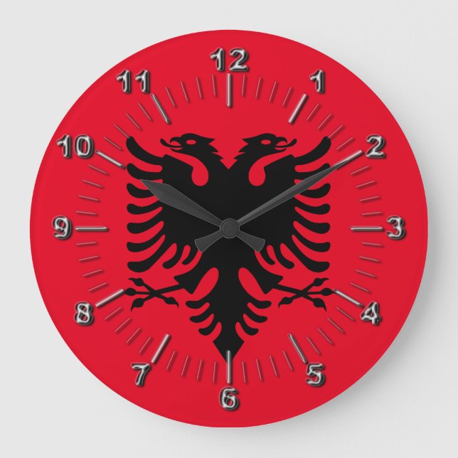 Albanian Coat of arms Large Clock (Front)