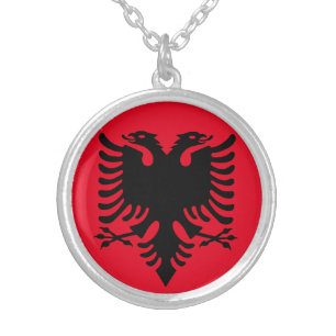 Albanian Coat of arms Silver Plated Necklace