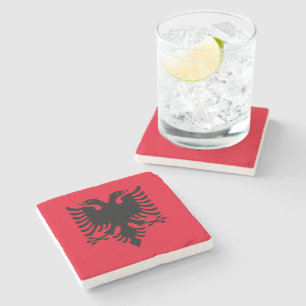 Albanian Coat of arms Stone Coaster