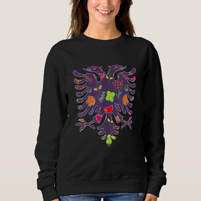 Albanian Eagle Girl Flag For Kosovo Albanians Flow Sweatshirt (Front)