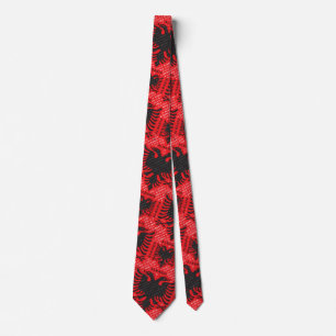 Albanian flag 2 neck tie