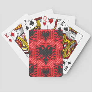Albanian flag 2 poker cards