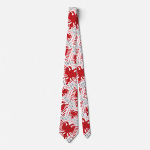 Albanian flag 4 neck tie