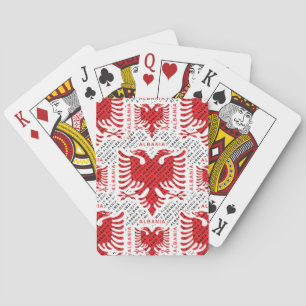 Albanian flag 4 poker cards
