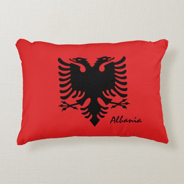 Albanian flag & Albania fashion, holiday /sports Accent Pillow (Front)