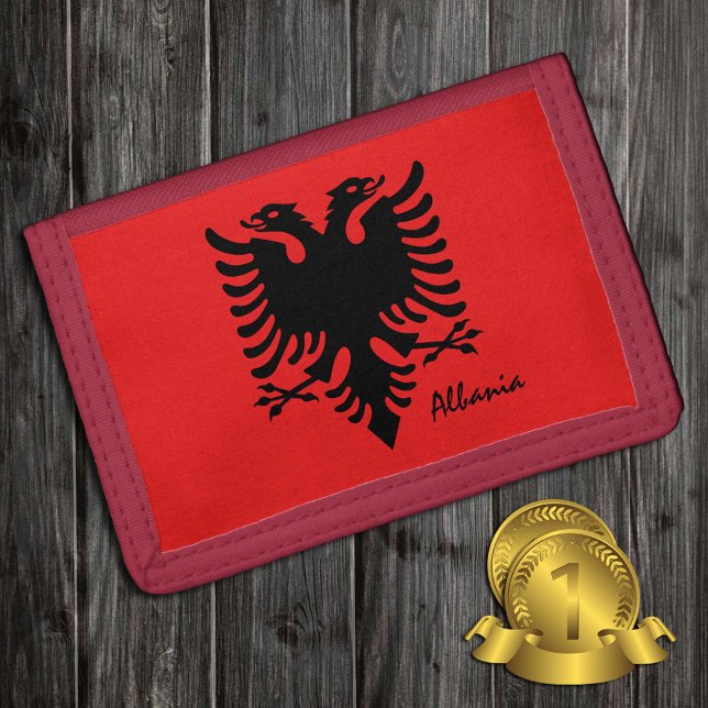Albanian flag & Albania fashion, holiday/sports Trifold Wallet (Creator Uploaded)