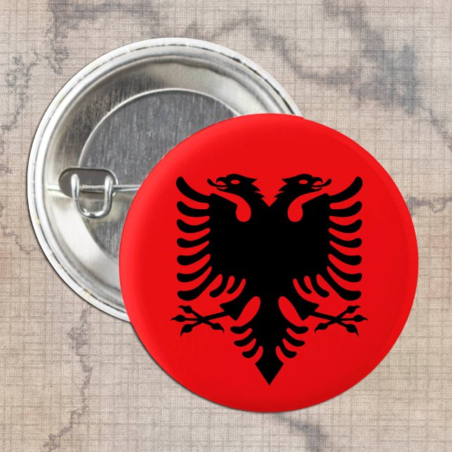 Albanian Flag & Albania fashion patriots /sports Button (Creator Uploaded)