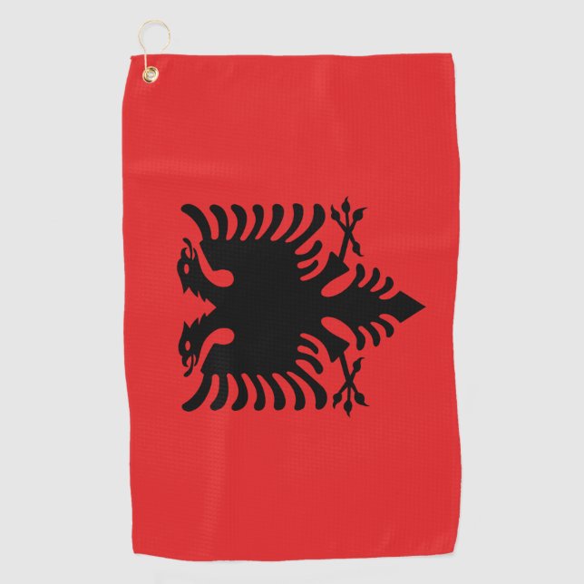 Albanian Flag & Albania golf /sports Golf Tirana Golf Towel (Front)