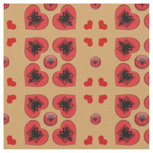 Albanian Flag & Albania Heart fashion Fabric